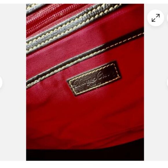 Dooney & Bourke Saffiano Tassel Bucket Tote Bag Black Tan Trim satchel Fast Ship - Picture 8 of 12